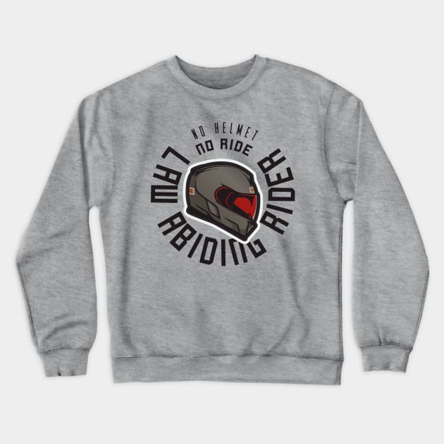 Law Abiding Rider Black Crewneck Sweatshirt by BroxArtworx